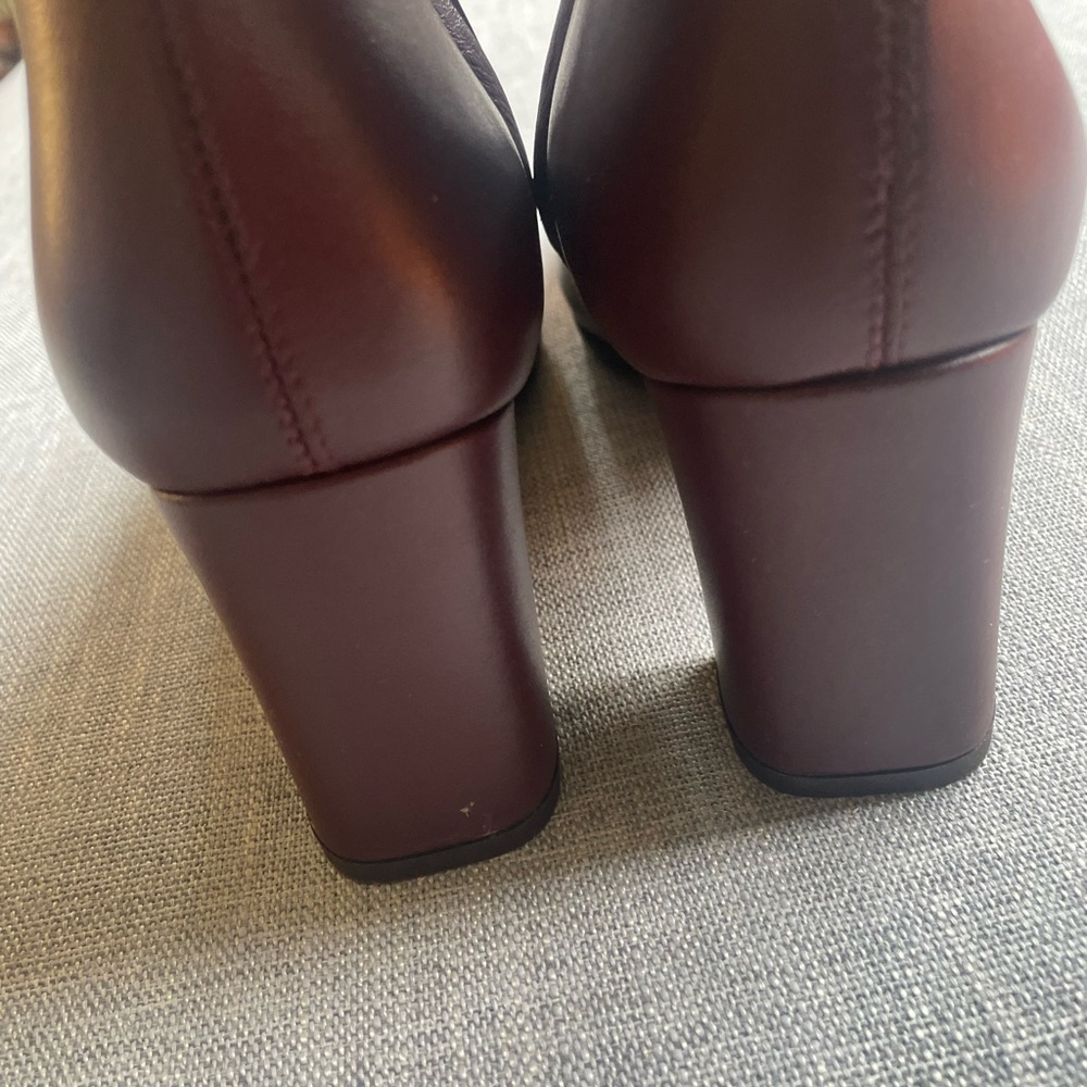 EUC Inez Women's Burgundy Leather Mid-Heel Ankle Booties 8.5 - Picture 6 of 15